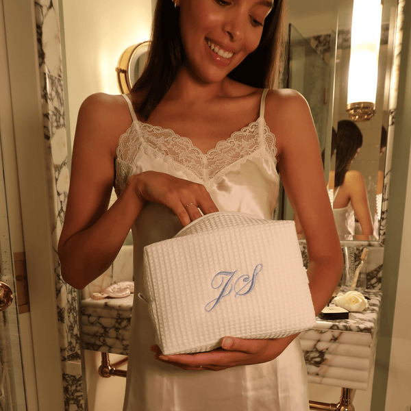 Monogram Waffle Pouch