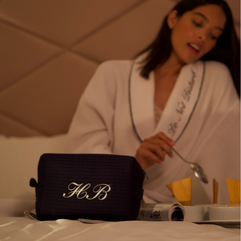 Classic Monogram Waffle Pouch