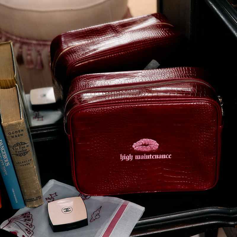 Custom Kiss Small Croc Pouch