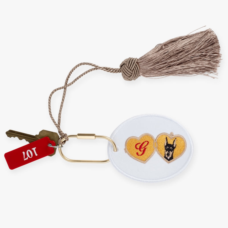 Valentine's Day Dog Oval Charm