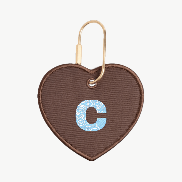 Bandana Initial Heart Charm