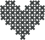 Black Cross Stitch Heart