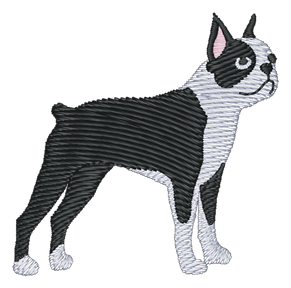 Boston Terrier Dog 200 Embroidered Icon