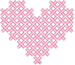 Bubblegum Cross Stitch Heart