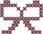 Burgundy Cross Stitch Bow