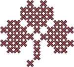 Burgundy Cross Stitch Clover