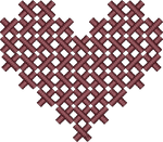 Burgundy Cross Stitch Heart