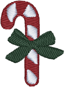 Candy Cane Bow Embroidered Icon