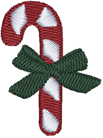 Candy Cane Bow Embroidered Icon