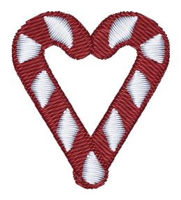 Candy Cane Heart Embroidered Icon