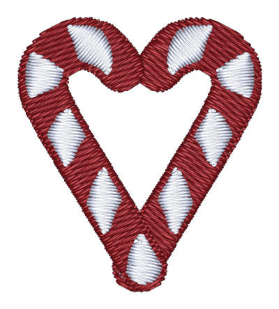 Candy Cane Heart Embroidered Icon