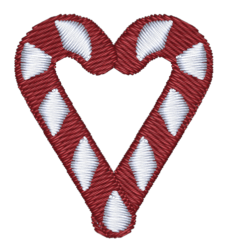 Candy Cane Heart Embroidered Icon
