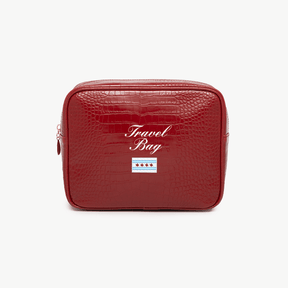 Red bag with 'Travel Bag' text and logo on a white background