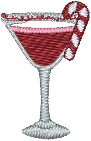 Christmas Cocktail Embroidered Icon