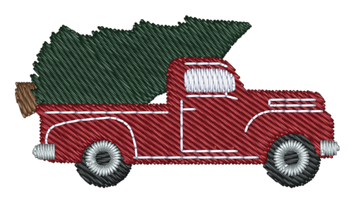 Christmas Tree Truck Embroidered Icon