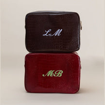 Monogram Croc Pouch