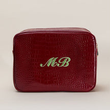 Monogram Croc Pouch
