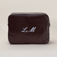 Monogram Croc Pouch
