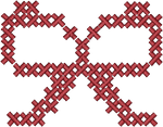 Dark Red Cross Stitch Bow