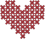 Dark Red Cross Stitch Heart