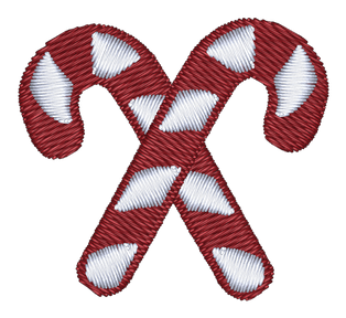 Crossed Candy Canes Embroidered Icon