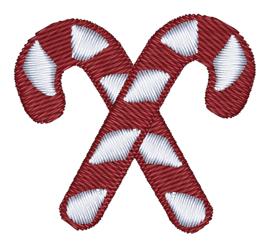 Crossed Candy Canes Embroidered Icon