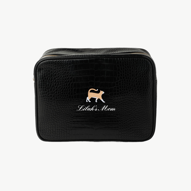 Cat Mom Small Croc Pouch