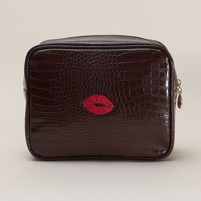 Custom Kiss Small Croc Pouch