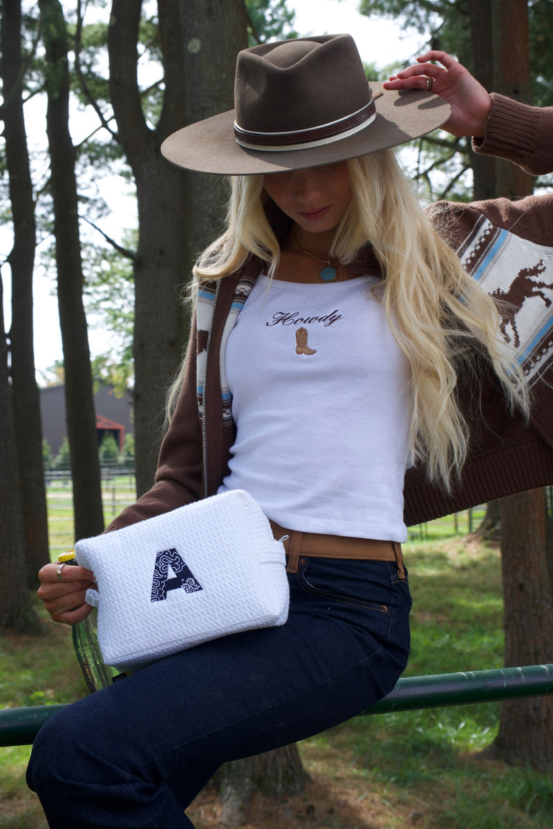 Bandana Initial Waffle Pouch
