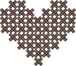 Dark Chocolate Cross Stitch Heart