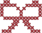 Dark Red Cross Stitch Bow