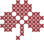 Dark Red Cross Stitch Clover