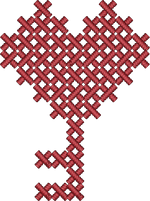 Dark Red Cross Stitch Key