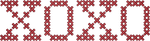 Dark Red Cross Stitch XOXO