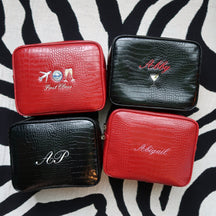Monogram Small Croc Pouch