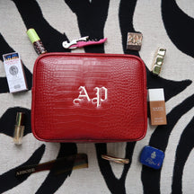 Monogram Small Croc Pouch