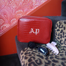 Monogram Small Croc Pouch
