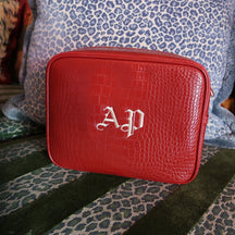 Monogram Small Croc Pouch
