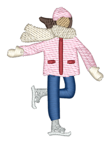 Ice Skater Embroidered Icon