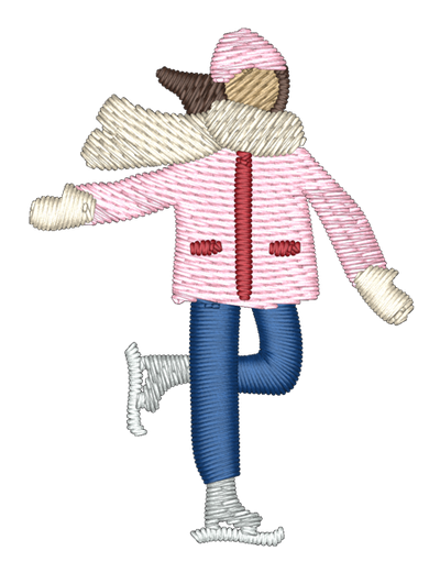 Ice Skater Embroidered Icon
