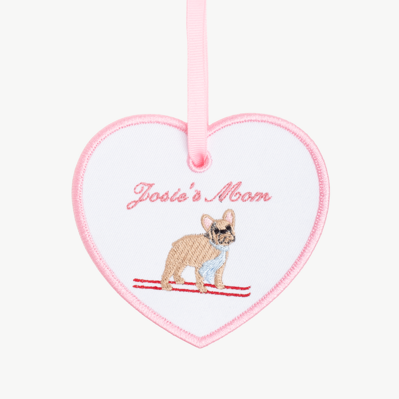 Ski Dog Heart Ornament