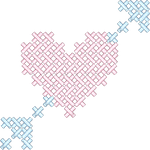 Light Pink Cross Stitch Arrow Heart