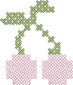 Light Pink Cross Stitch Cherries