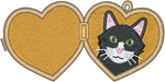 Longhair Black and White Cat Locket