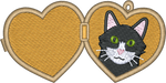 Longhair Black and White Cat Locket
