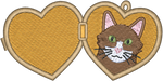 Longhair Brown and White Cat Locket