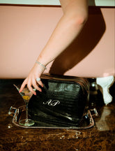 Monogram Croc Pouch