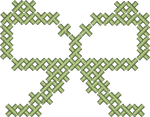 Matcha Green Cross Stitch Bow