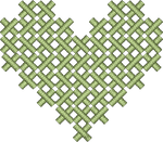Matcha Green Cross Stitch Heart