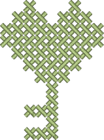 Matcha Green Cross Stitch Key